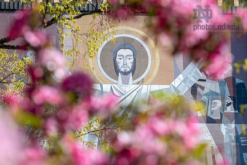 MC 5.7.18 TDJ Spring Scenic.JPG by Matt Cashore/University of Notre Dame May 7, 2018; The Word of Life Mural, commonly known as Touchdown Jesus, spring 2018 (Photo by Matt Cashore/University of Notre Dame)