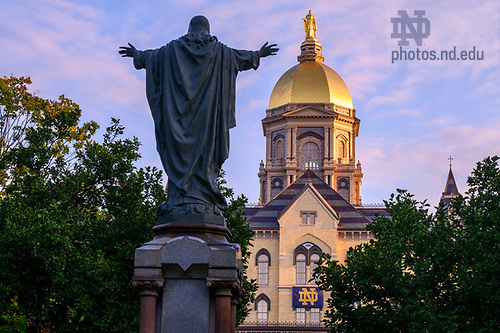 MC 9.13.22 Scenic 03.JPG by Matt Cashore/University of Notre Dame September 13, 2022; Jesus Statue on Main Quad (Photo by Matt Cashore/University of Notre Dame)