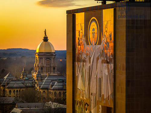 MC 2.9.24 Library Dome Sunset 05.JPG by Matt Cashore/University of Notre Dame (Photo by Matt Cashore) February 9, 2024; Library and Dome at sunset (Photo by Matt Cashore/University of Notre Dame)