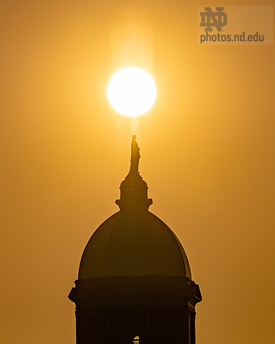 MC 4.20.20 Sunrise Scenic 01.JPG by Matt Cashore/University of Notre Dame April 20, 2020; Sunrise over the Main Building (Photo by Matt Cashore/University of Notre Dame)