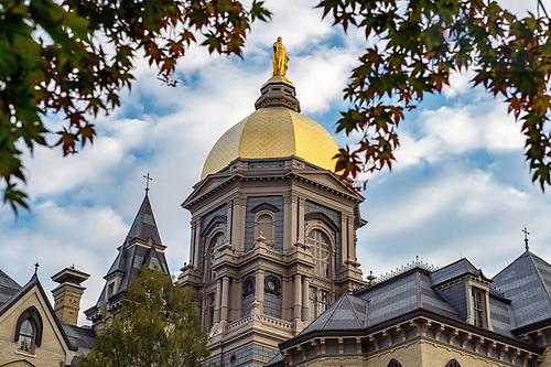 BJ 10.4.16 Golden Dome 10202.JPG by Barbara Johnston/University of Notre Dame October 4, 2016; The Golden Dome atop the Main Building at sunrise. (Photo by Barbara Johnston/University of Notre Dame)