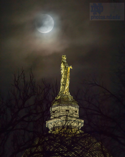MC 2.10.17 Eclipse.JPG by Matt Cashore/University of Notre Dame February 10, 2017; Penumbral eclipse over the Dome (Photo by Matt Cashore/University of Notre Dame)