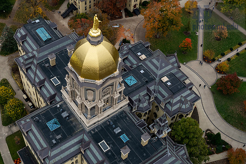 BJ 10.28.23 Main Building AerialD.JPG by Barbara Johnston/University of Notre Dame October 28, 2023; Overhead view of the Main Building and Golden Dome, autumn 2023. (Photo by Barbara Johnston/University of Notre Dame)