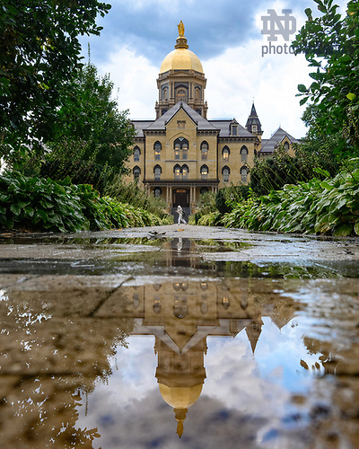 MC 9.21.22 Dome Puddle.JPG by Matt Cashore/University of Notre Dame September 20, 2022; Dome reflected in a puddle (Photo by Matt Cashore/University of Notre Dame)