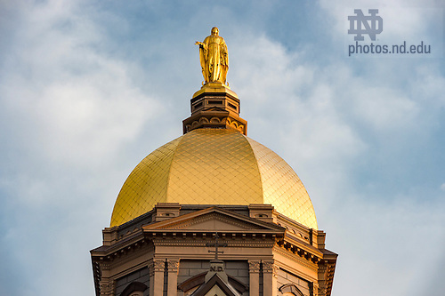BJ 9.23.16 Golden Dome 10003.JPG by Barbara Johnston/University of Notre Dame September 23, 2016; Golden Dome atop the Main Building at sunrise. (Photo by Barbara Johnston/University of Notre Dame)