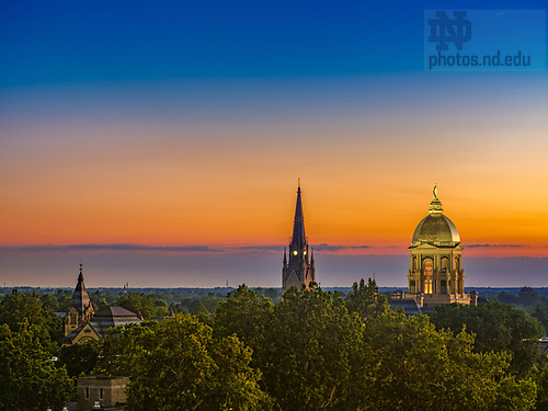 MC 8.22.22 Campus Skyline.JPG by Matt Cashore/University of Notre Dame August 22, 2022; Dome and Basilica steeple, summer 2022 (Photo by Matt Cashore/University of Notre Dame)