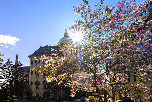 MC 5.1.26 Main Building Spring.JPG by Matt Cashore/University of Notre Dame