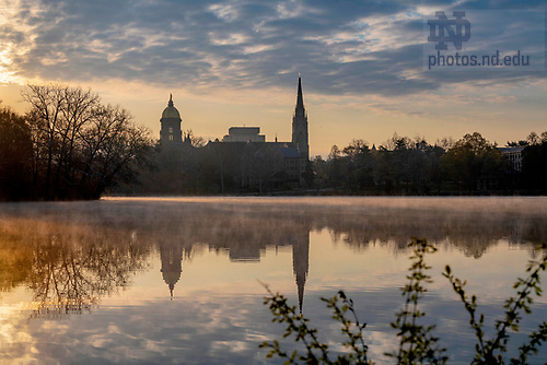 BJ 4.22.21 Campus Sunrise 1993.JPG by Barbara Johnston/University of Notre Dame April 22, 2021; Sunrise over St. Mary’s Lake.  (Photo by Barbara Johnston/University of Notre Dame)