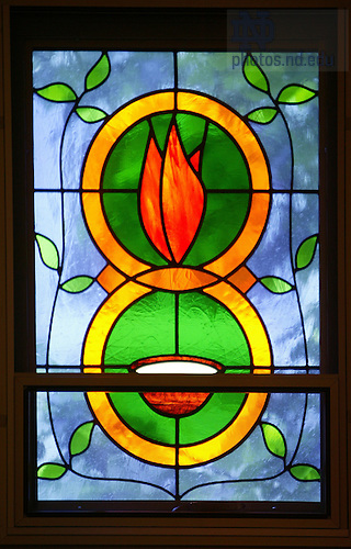 McGlinn Chapel 2.JPG by Matt Cashore/University of Notre Dame McGlinn Hall Chapel stained glass window..Photo by Matt Cashore..